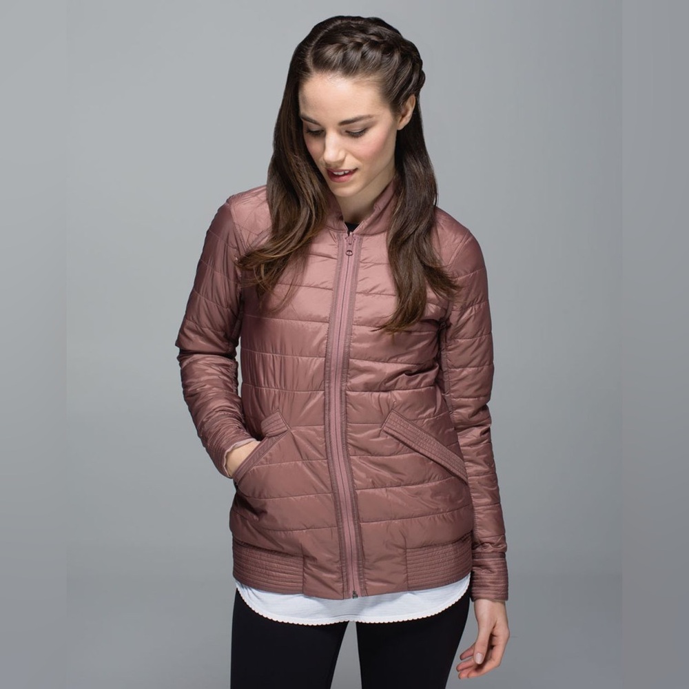 Lululemon Athletica The Bomb Bomber Reversible Jacket Blush Pink Size 6 Puffer